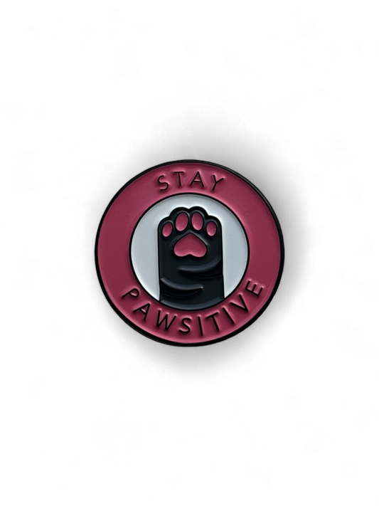 Pin's Patte de Chat "Stay Pawsitive"